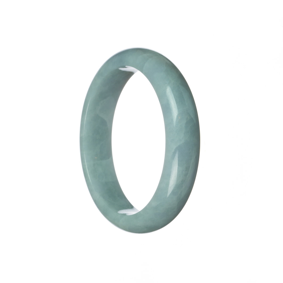 A close-up image of a lavender Burmese jade bangle bracelet, with a Type A certification. The bracelet is shaped like a half moon and has a diameter of 59mm. The brand name "MAYS" is displayed at the bottom of the image.