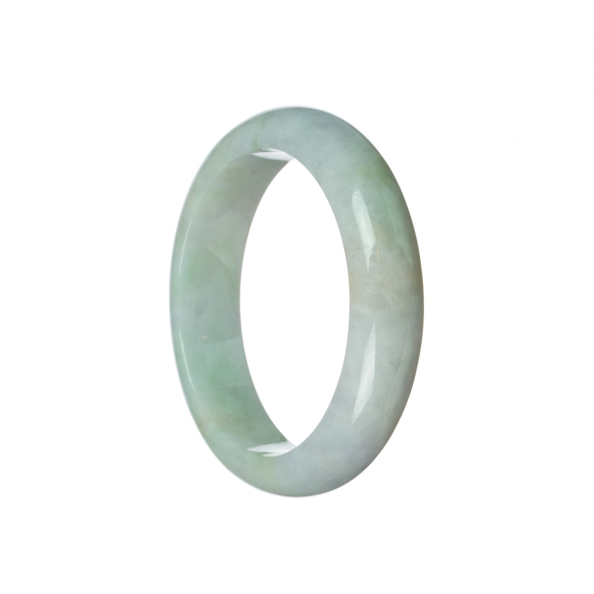 Authentic Untreated Lavender with green Jadeite Bangle - 58mm Half Moon