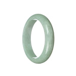 Authentic Grade A Pale Green Burma Jade Bangle Bracelet - 58mm Half Moon
