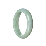 A stunning pale green and lavender Burmese Jade bangle with a half moon shape, measuring 59mm.