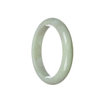 Genuine Natural Pale lavender with green Jadeite Jade Bracelet - 59mm Half Moon