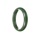A half moon-shaped, untreated deep green Burma Jade bangle bracelet, measuring 57mm.