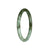 An olive green and white jadeite bracelet with a petite round shape, made from genuine Grade A jade.
