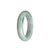 A lavender and light green jade bracelet with a 52mm half moon design.