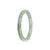 A delicate light green jade bangle with white and lavender accents, crafted from genuine Grade A jade. This petite round bangle measures 55mm in size. Perfect for adding an elegant touch to any outfit.