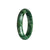 A half-moon shaped jadeite bangle with a vibrant green color, showcasing the highest quality grade A jade.