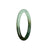 A close-up image of a small, round jade bangle in dark green with hints of pale green. The bangle has a genuine Type A classification and measures 56mm in diameter. It is a beautiful piece from MAYS GEMS.