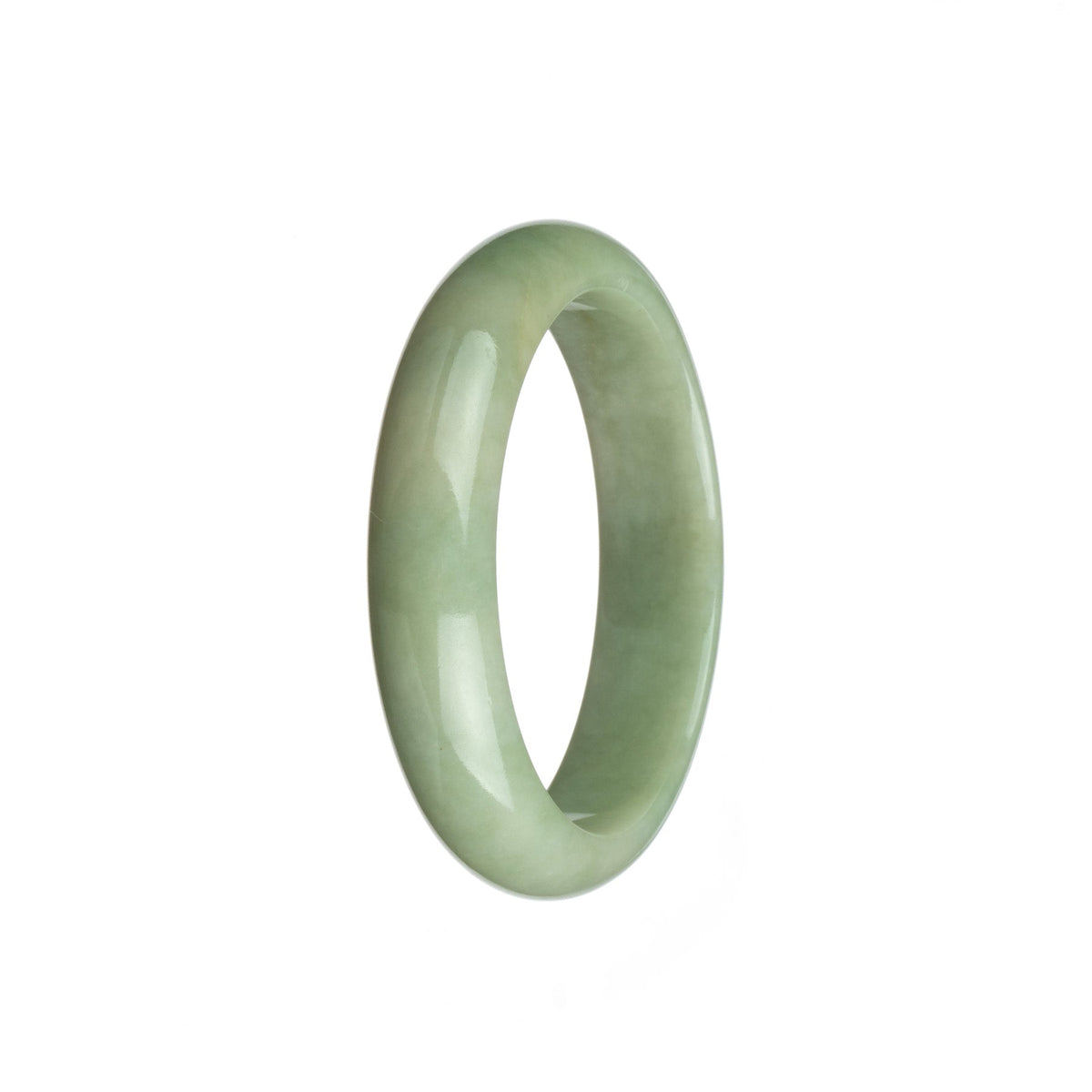 Genuine Grade A Off White Jadeite Jade Bangle Bracelet - 55mm Half Moon