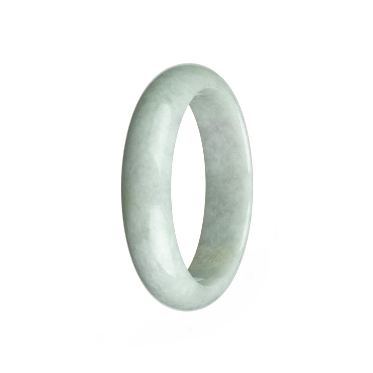 Authentic Type A White Jade Bangle - 58mm Half Moon