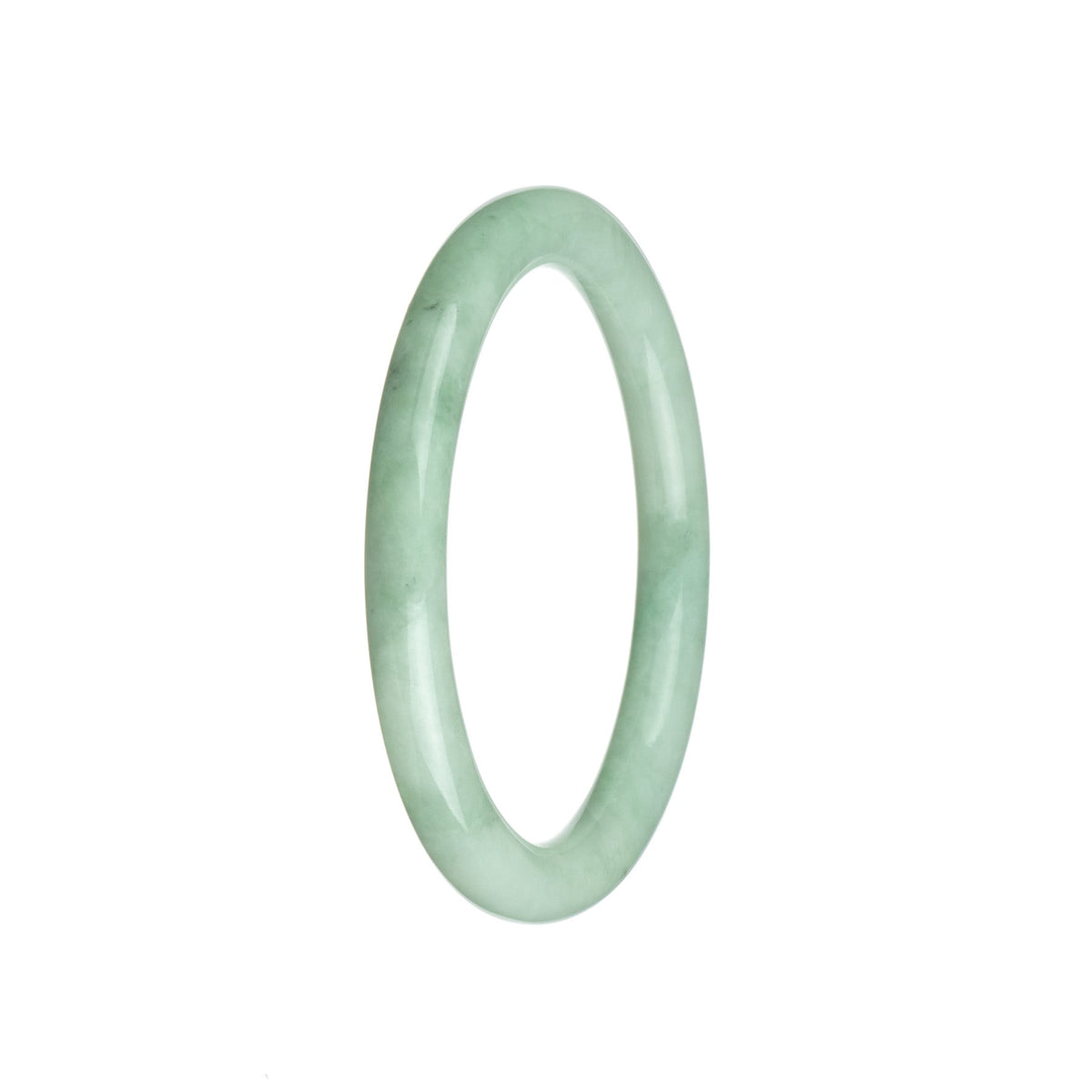 Genuine Type A Light Green Jadeite Jade Bracelet - 59mm Petite Round