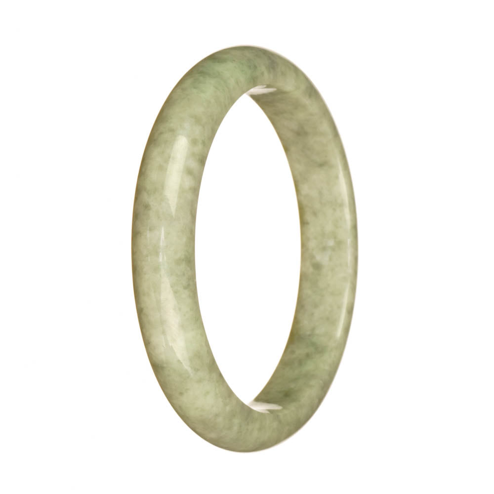 A high-quality grey jadeite jade bangle with a 59mm semi-round shape. Perfect for adding elegance and sophistication to any outfit.