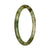 A small round jade bangle with a certified Type A green and white pattern, measuring 61mm in size.