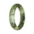 A half moon-shaped green Burmese jade bangle with a genuine Type A green pattern, measuring 58mm. Created by MAYS™.