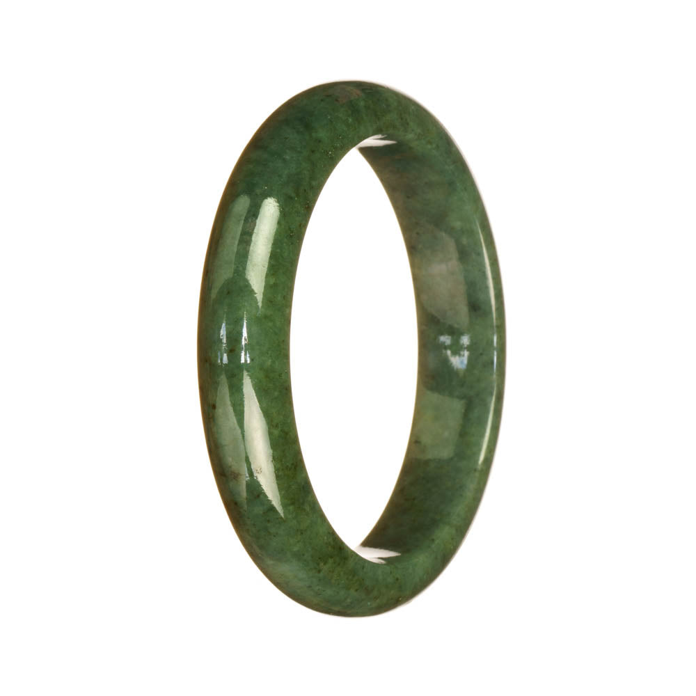 Certified Grade A Green Jadeite Jade Bangle - 55mm Half Moon