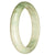 A half moon shaped jade bracelet with a genuine untreated white pattern.