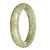 A grey pattern jade bangle bracelet with a half moon shape, made from genuine Grade A jade.