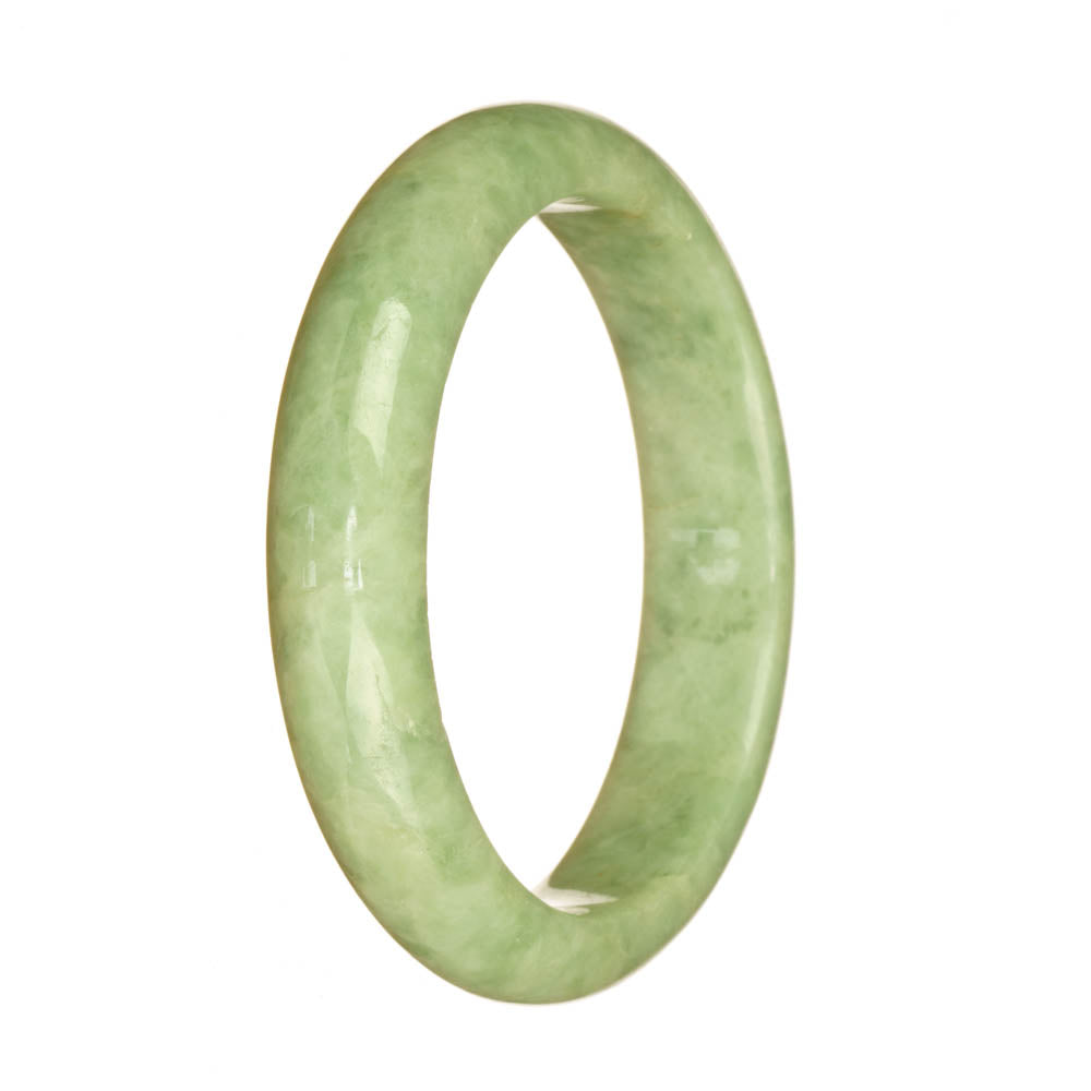 Certified Grade A Light Green Jade Bracelet - 58mm Half Moon