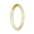 A close-up image of a small, round jadeite bangle bracelet. The bracelet is predominantly white with streaks of brown running through it, giving it a natural and organic appearance. It is a petite size, measuring 56mm in diameter. The bracelet is made of genuine jadeite and is part of the MAYS™ collection.