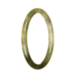 Authentic Untreated Green Pattern Jadeite Bracelet - 61mm Petite Round