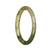 Close-up image of a small round jade bangle with a beautiful green and light green pattern. The bangle is made of certified Grade A jadeite jade, measuring 55mm in size. It is a petite and elegant piece of jewelry from the brand MAYS.