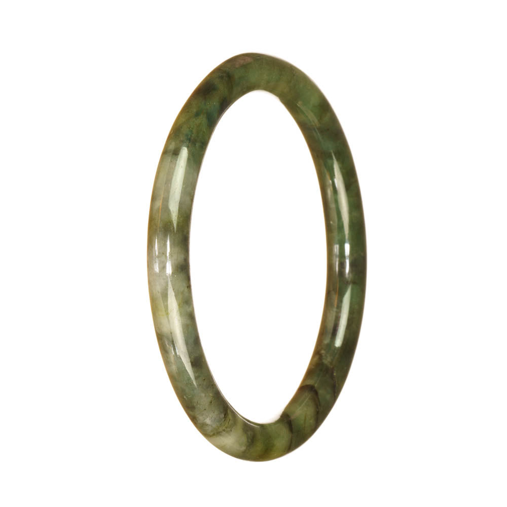 A petite round jadeite bracelet with a genuine natural green pattern, perfect for adding elegance and charm to any outfit.