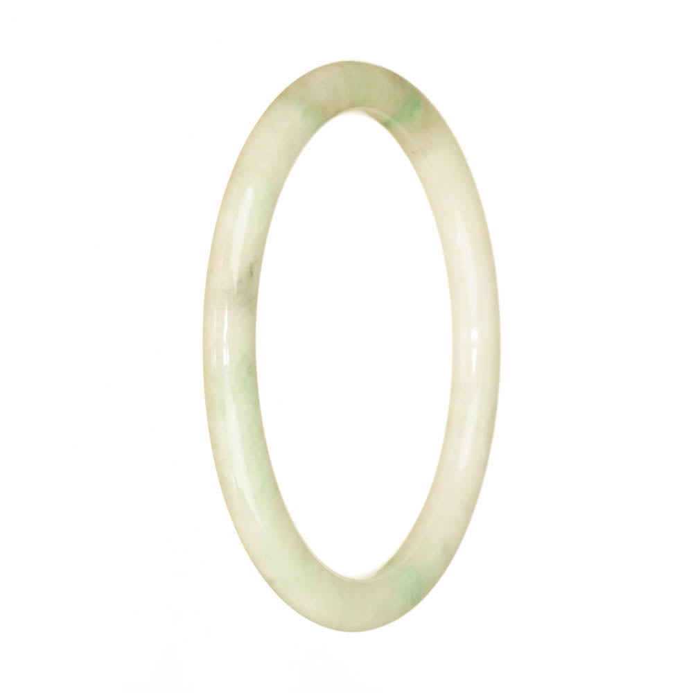 Genuine Grade A Light Green Burmese Jade Bangle - 60mm Petite Round