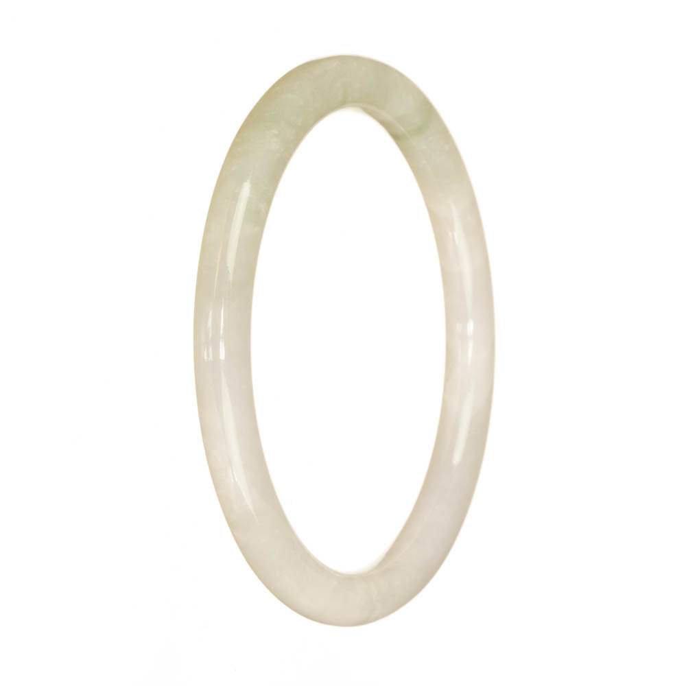 Authentic Grade A White Traditional Jade Bangle Bracelet - 61mm Petite Round