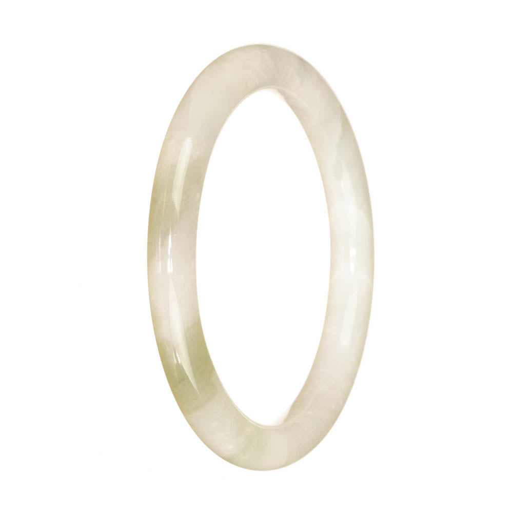 Real Grade A White Jade Bracelet - 59mm Petite Round