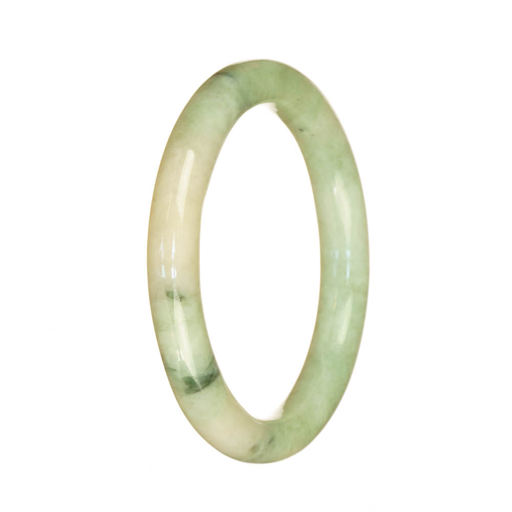 Certified Grade A Light Green Jade Bangle Bracelet - 55mm Petite Round