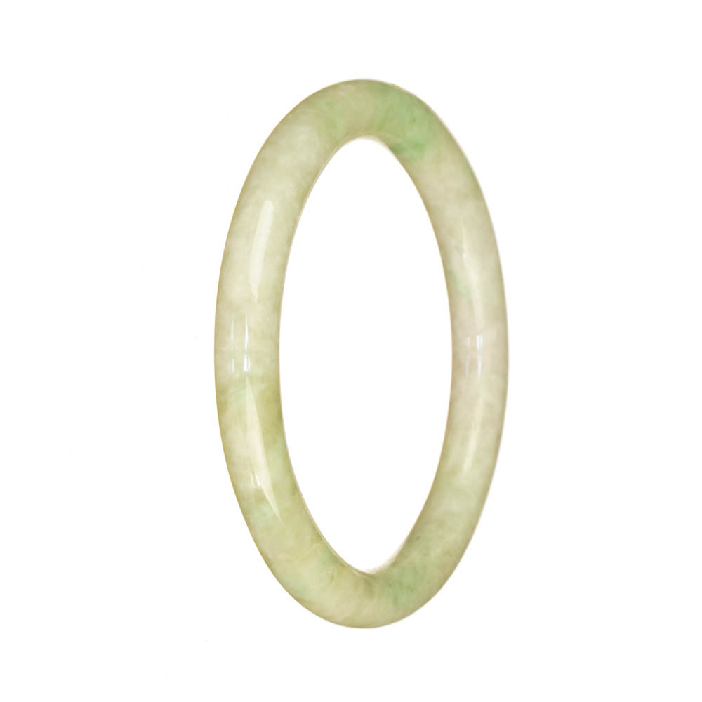 A small round pale green jade bangle bracelet, crafted from high-quality Grade A traditional jade.