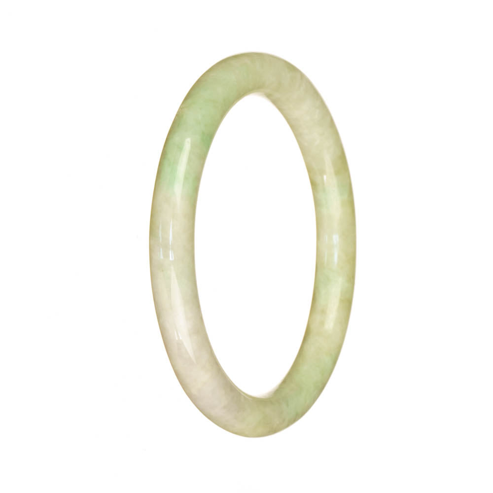 Authentic Natural Pale Green Jadeite Bangle Bracelet - 55mm Petite Round