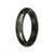 A beautiful dark green jadeite bangle with a half moon shape, measuring 55mm in size.