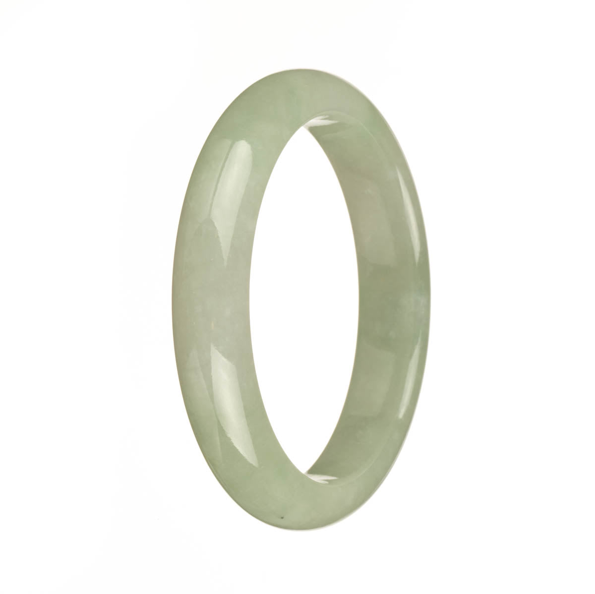 Certified Grade A Green Burmese Jade Bangle Bracelet - 59mm Half Moon