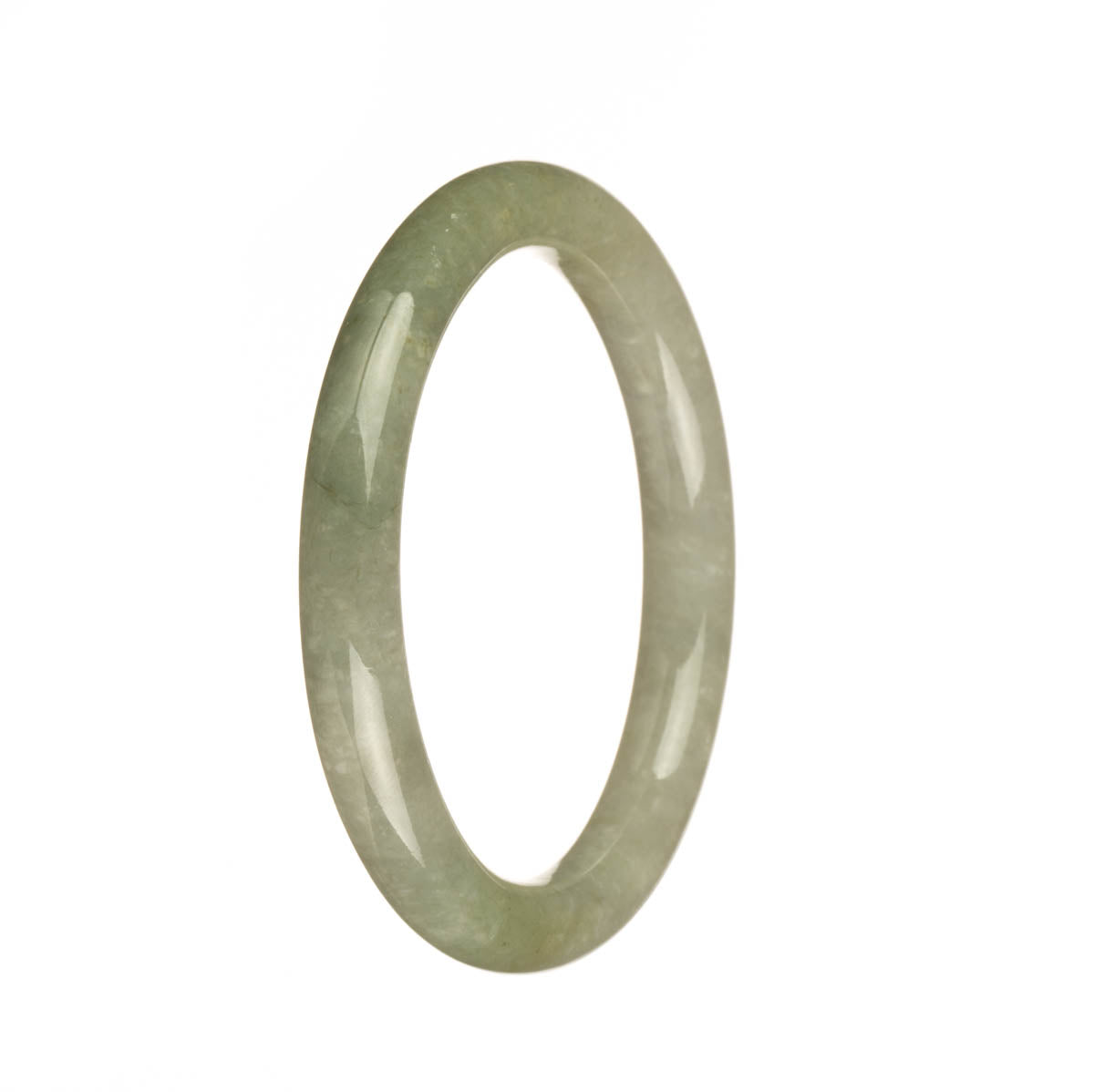 Real Grade A Olive Green Jadeite Bangle - 55mm Petite Round