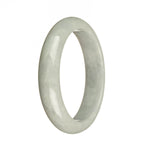 Genuine Type A Greyish Lavender Burma Jade Bangle - 59mm Half Moon