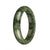 A high-quality dark green patterned Burmese Jade bangle, certified Grade A. It features a 58mm half moon shape. A luxurious and elegant piece from MAYS™.