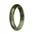 A jade bangle bracelet made from certified natural green patterns jade, featuring a 58mm half moon shape. Handcrafted by MAYS GEMS.