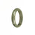 A half moon-shaped traditional jade bangle with a genuine untreated green pattern, measuring 43mm in diameter.