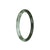 A petite round certified natural olive green and white traditional jade bangle, measuring 61mm.