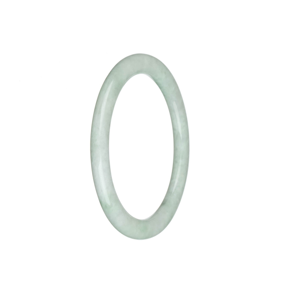 Genuine Grade A Pale Green Jade Bangle - 58mm Petite Round