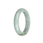 Genuine Untreated Light Grey Jadeite Bracelet - 59mm Half Moon