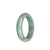 A beautiful jade bracelet with a half-moon shape, featuring genuine natural light grey jade with green and brown spots.