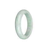 An elegant half moon-shaped bracelet made of certified Grade A Plae Green Burma Jade measuring 59mm.