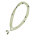 Green with Brown and Red Jadeite Jade Bead Necklace
