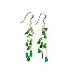 Emerald Green Jade Gold Drop Earrings