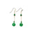 Emerald Green Jade Gold Drop Earrings