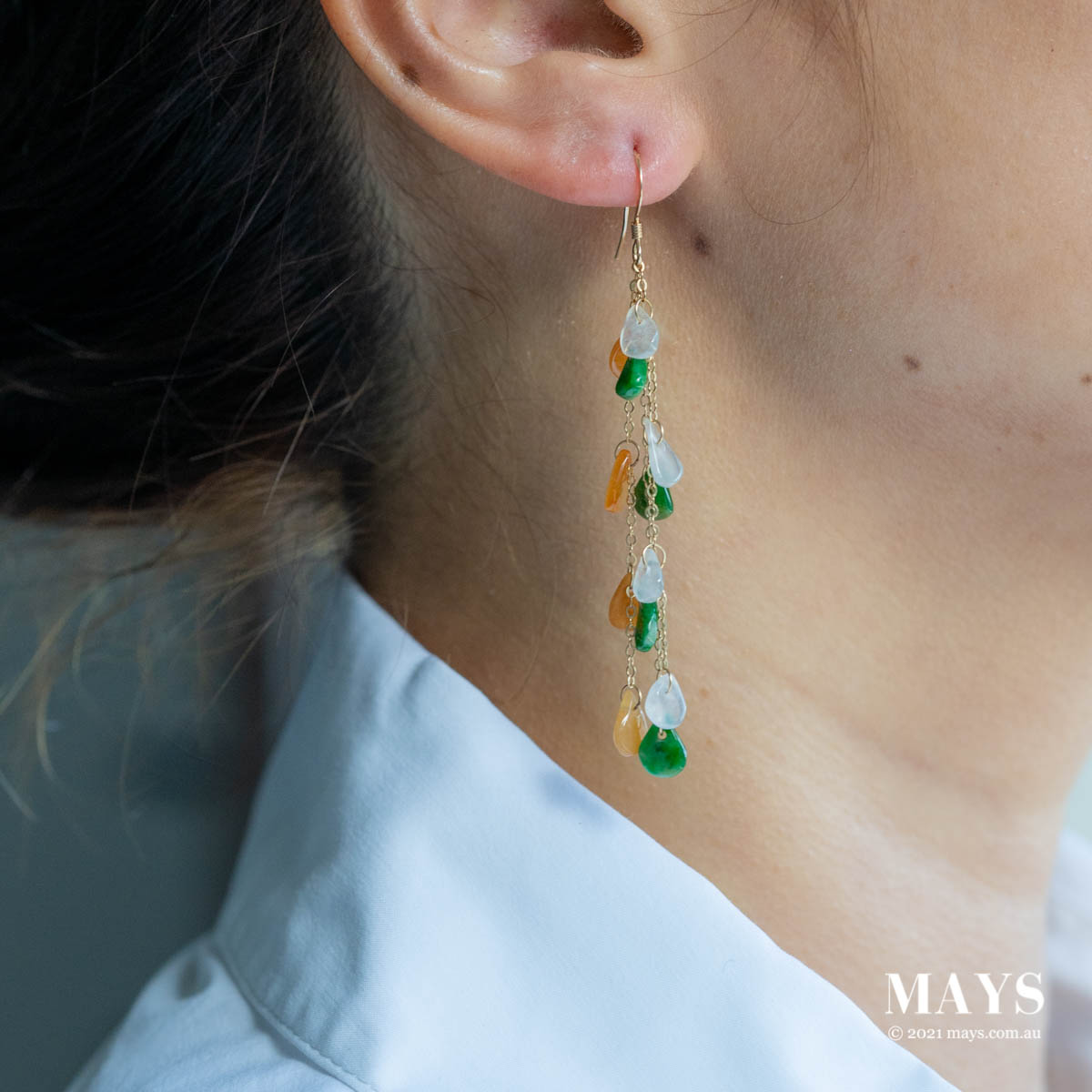 Green Jade Earrings - Clover (EA110) – All About Jade