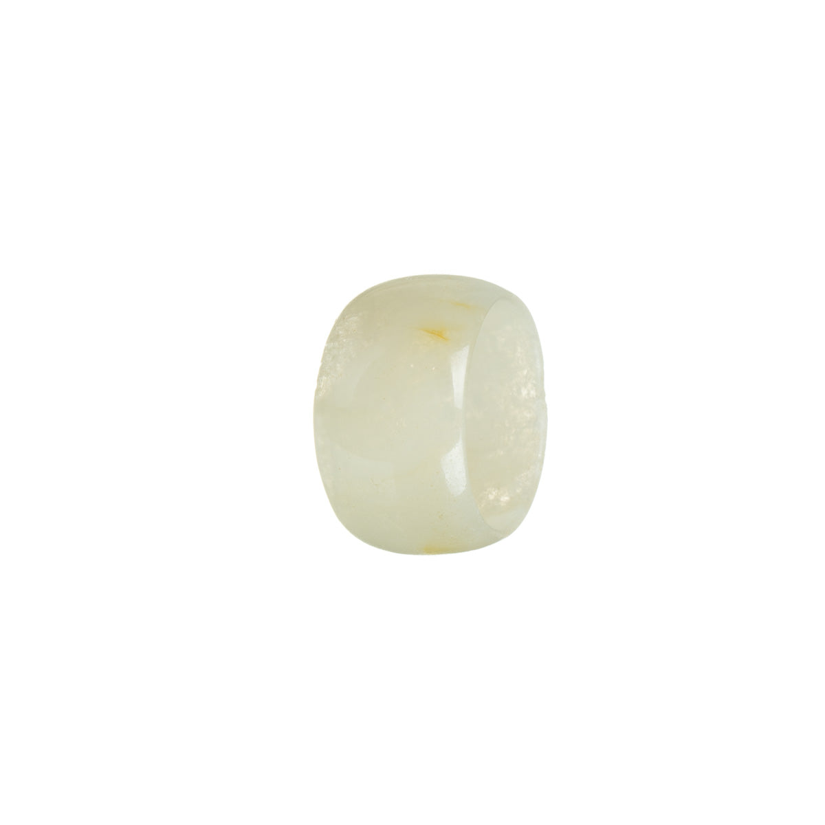 Real Yellow with White Burma Jade Band - Size R 1/2