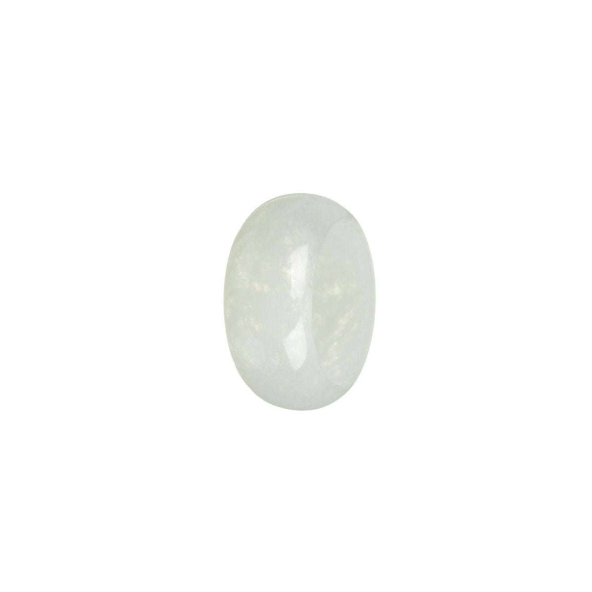 Real White Jadeite Jade Band - Size R 1/2