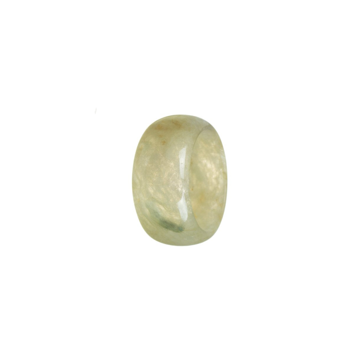 Authentic Brownish Green Jadeite Jade Ring - Size T